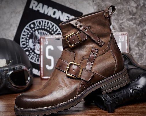 Echtes Leder Britische Retro-Männer Martin Stiefel / Trendy Chelsea Stiefel