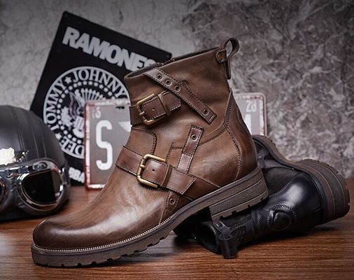 Echtes Leder Britische Retro-Männer Martin Stiefel / Trendy Chelsea Stiefel