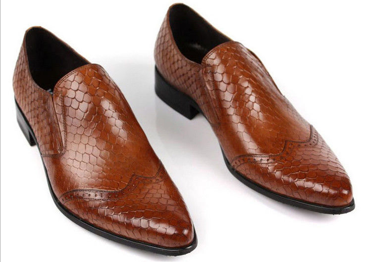 Schlangenhaut Muster Männer Formalkleid Schuhe Echtleder Männer Luxus Schuhe für die Party