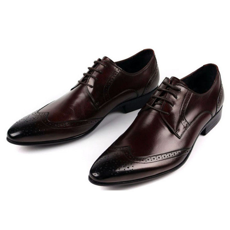 Männer Full Grain Leder Schuhe Stylische Brogue Design Männer Spitze Formal Dress Schuhe