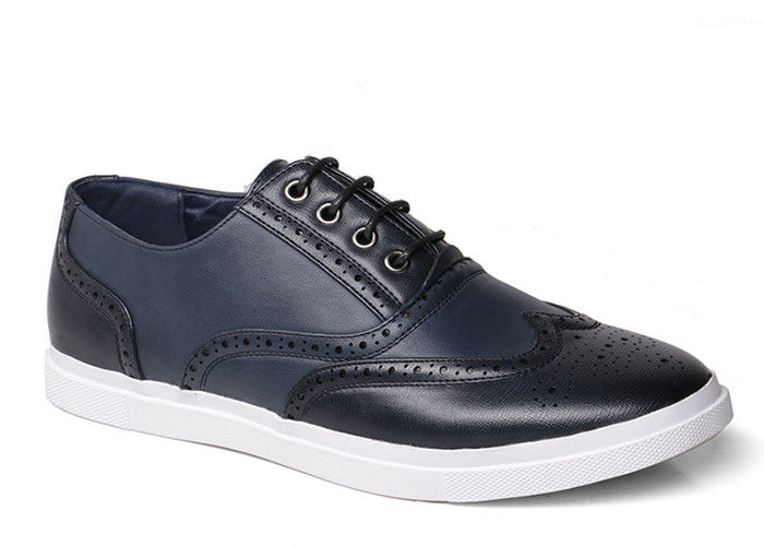 Bequeme Schuhe für Männer mit Schnürsenkeln Schwarz PU Schnürsenkel für Männer Leder Brogue Schuhe