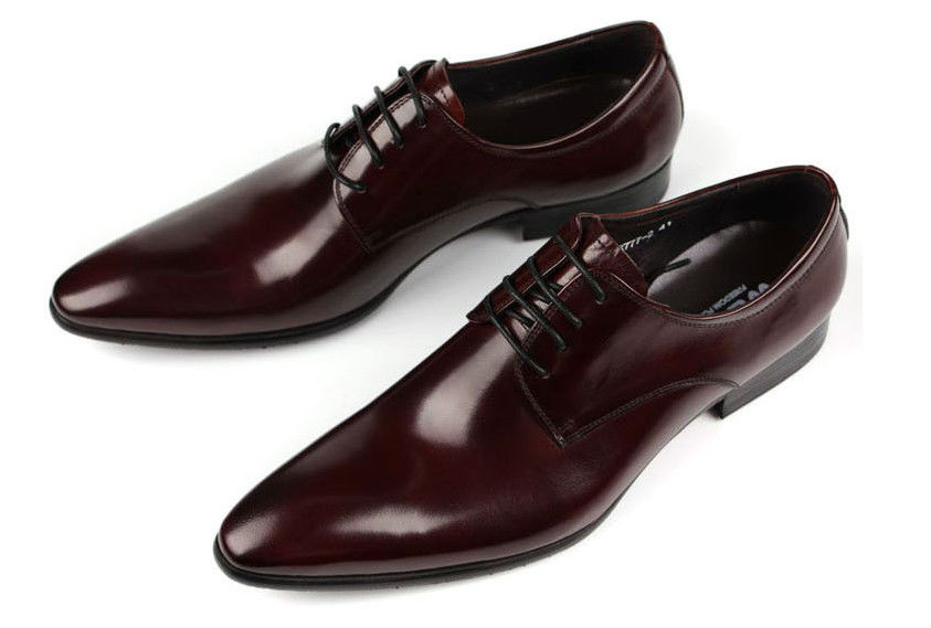 Oxford-Stil Herren Lederschuhe Dunkelrot / Schwarz Spitzen-Schuhe