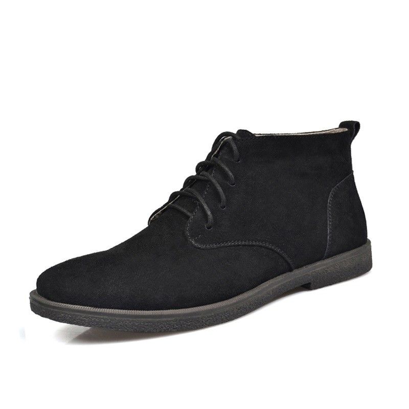 Echtes Leder Plüsch Suede Wüsten Stiefel für Männer, Quadrat Heel Männer Knöchel Kleid Stiefel