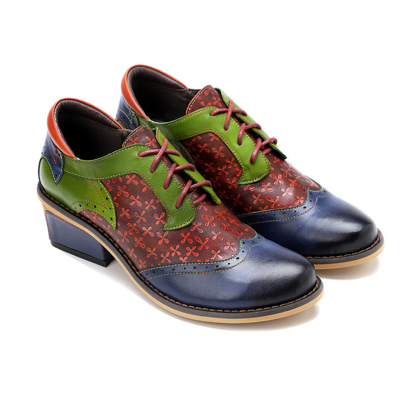 Handgefertigte Brogue Oxford Schuhe Damen Spitzen Up Dress Schuhe Größe 36-42