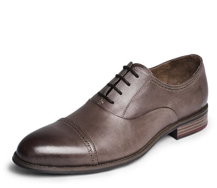 Runde Zehen Mode Männer Kleidung Schuhe, Schnürsenkel OEM Dunkelbraun Oxford Schuhe