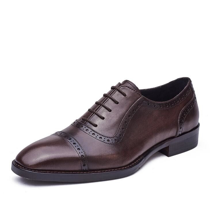 Schnürsenkel für Männer Spitzenfußkleider Herbst für Männer Braune Brogue-Schuhe für die Hochzeit