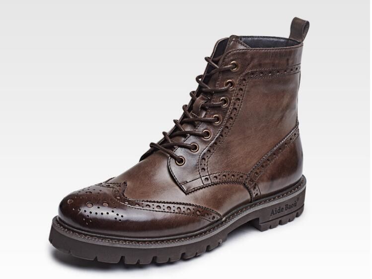 Warme Marten-Stiefel für Männer Suede-Wüsten-Stiefel mit niedriger Abstimmung Nubuck-Leder-Knöchel-Stiefel mit Nähfaden