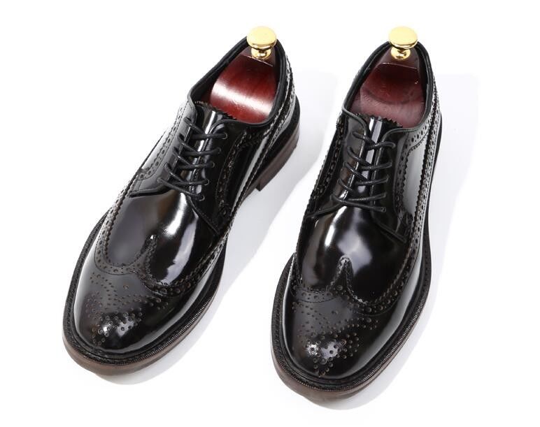 Marke italienische Herren Leder Schuhe Flachschuhe Schwarze Slip On Dress Schuhe