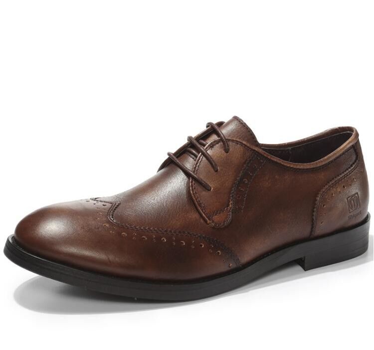 Full Grain Leder Herren Schuh, Schnürsenkel, Spitzenfuß, Oxford Schuh.
