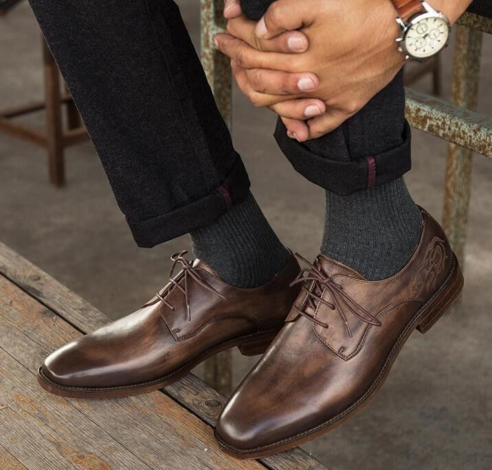 Offizielle Büromänner Offizielle Kleidung Schuhe, italienische echte Lederschuhen