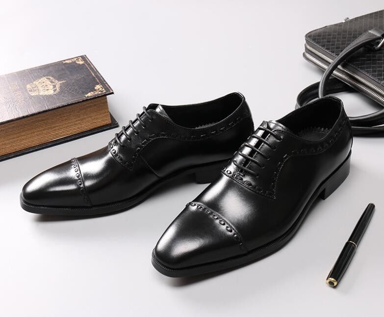Leder Frühling / Herbst Männer Hochzeitskleid Schuhe Männer Mode Goodyear Sohlen Oxford