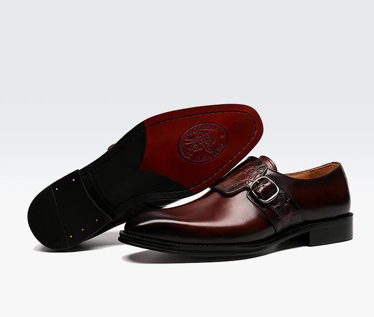 Luxus-Männer-Mönchs-Schuhe mit Riemen / Echte Lederschuhe italienischer Stil Loafer für Männer