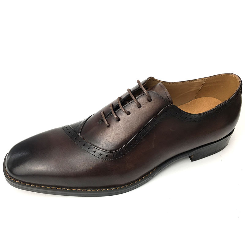 British Style Männer Spitzenfußschuhe / Schnürsenkel Casual Schuhe Braune Farbe