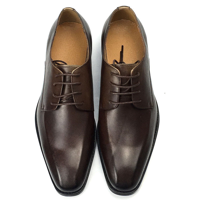 Braune Farbe Herren Leder Casual Schuhe Niedrige Absätze Schuhe Höhe Geschäftsstil